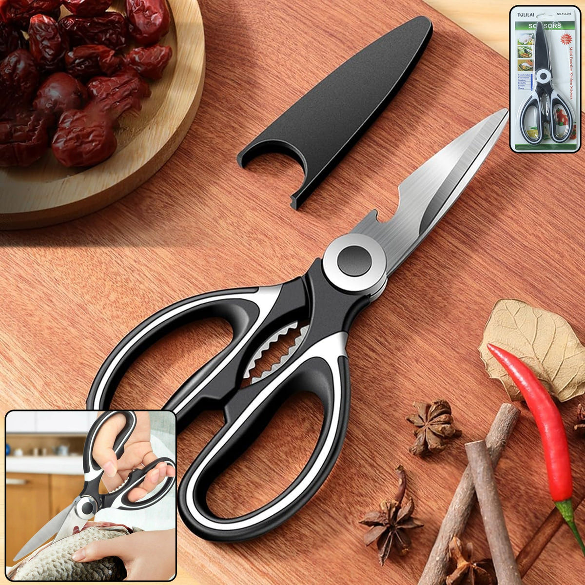 Multi-Function Kitchen Scissor – 6-in-1 Stainless Steel