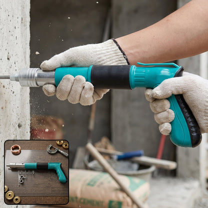 Manual wall fastening nail gun tool set with nails