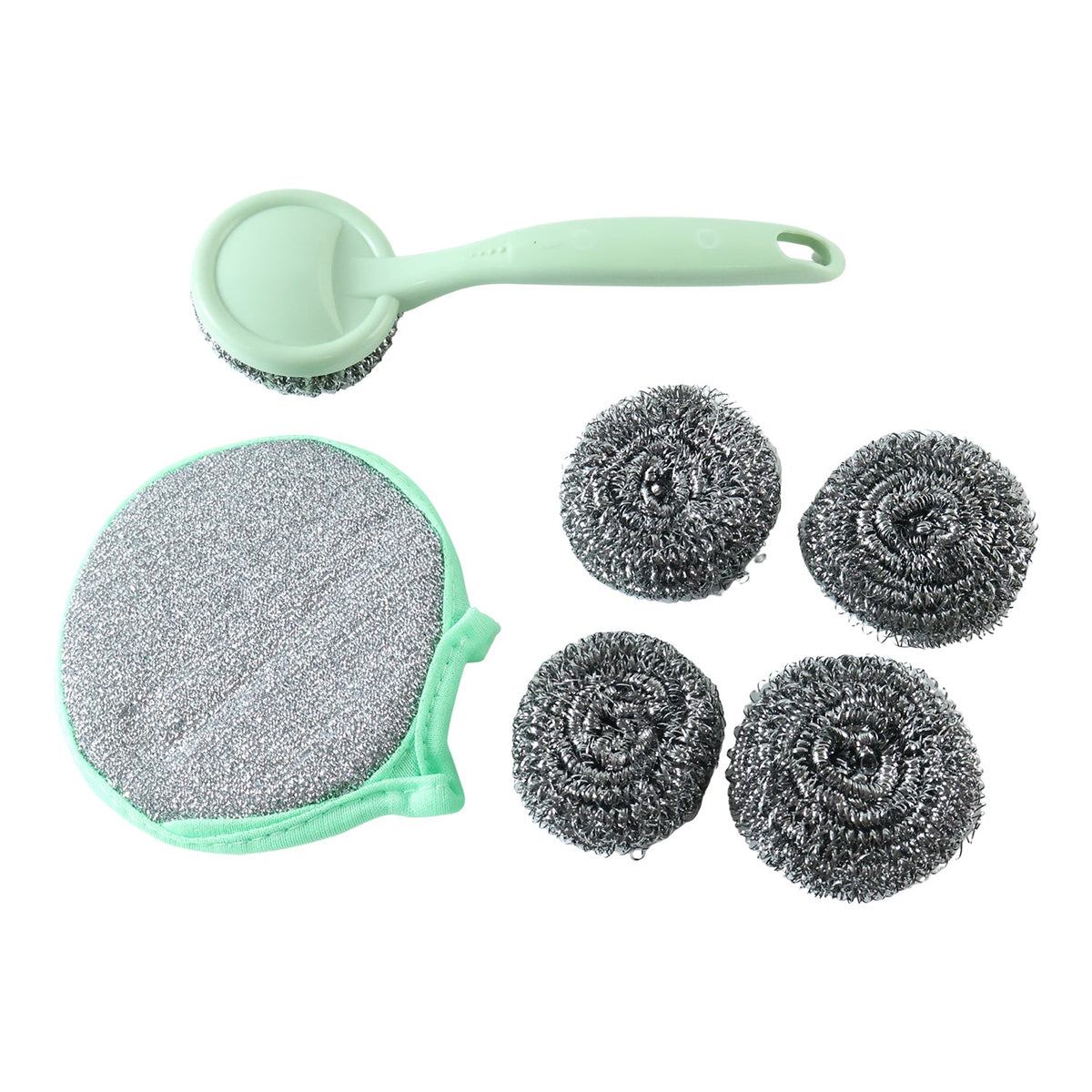 Kitchen Cleaning set – 6-in-1 Stainless Steel Scrubber – detail view