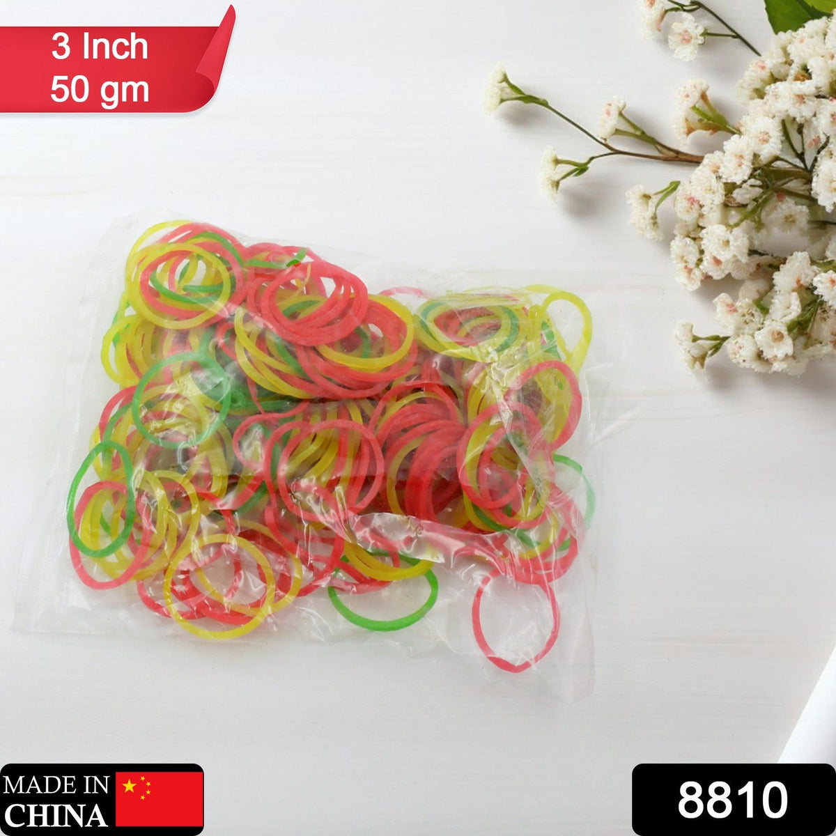 Multicolor Elastic Rubber Bands – Flexible & Reusable – close-up