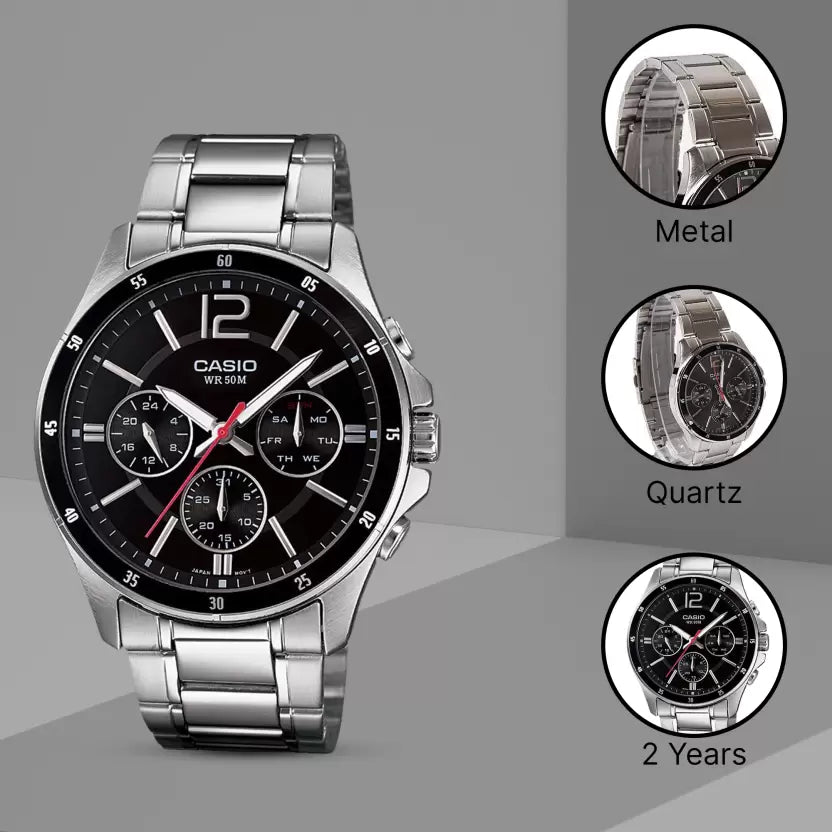 Casio A832 Analog Dial Watch – side view
