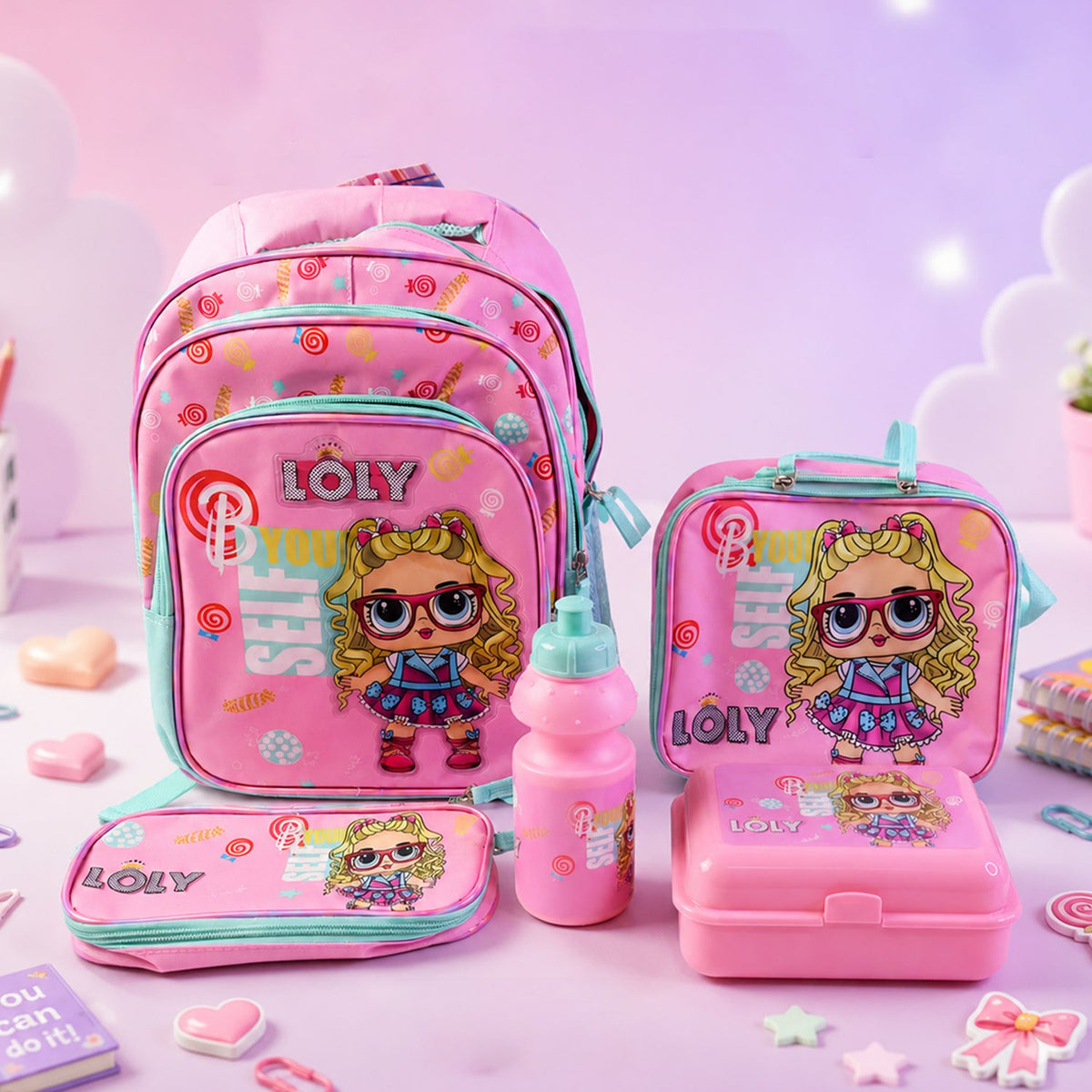 Kids School Bag set – 5-in-1 Combo for School – close-up