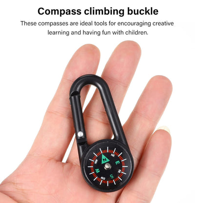 Mini Compass with Clip – Portable Outdoor Gear – close-up