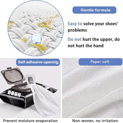 Shoe Cleaning Wet Wipes – 80 Pack Travel Friendly – detail view