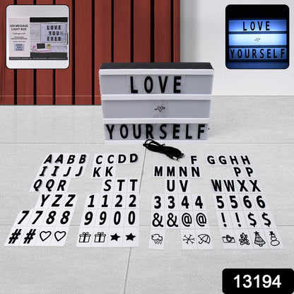 Cinematic Light Box – Mini A6 LED Message Board with Letters – side view