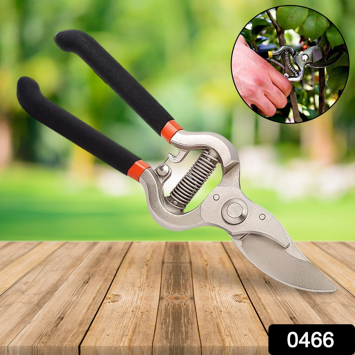 Garden Shears – 8-Inch Heavy-Duty Bypass Pruner – side view