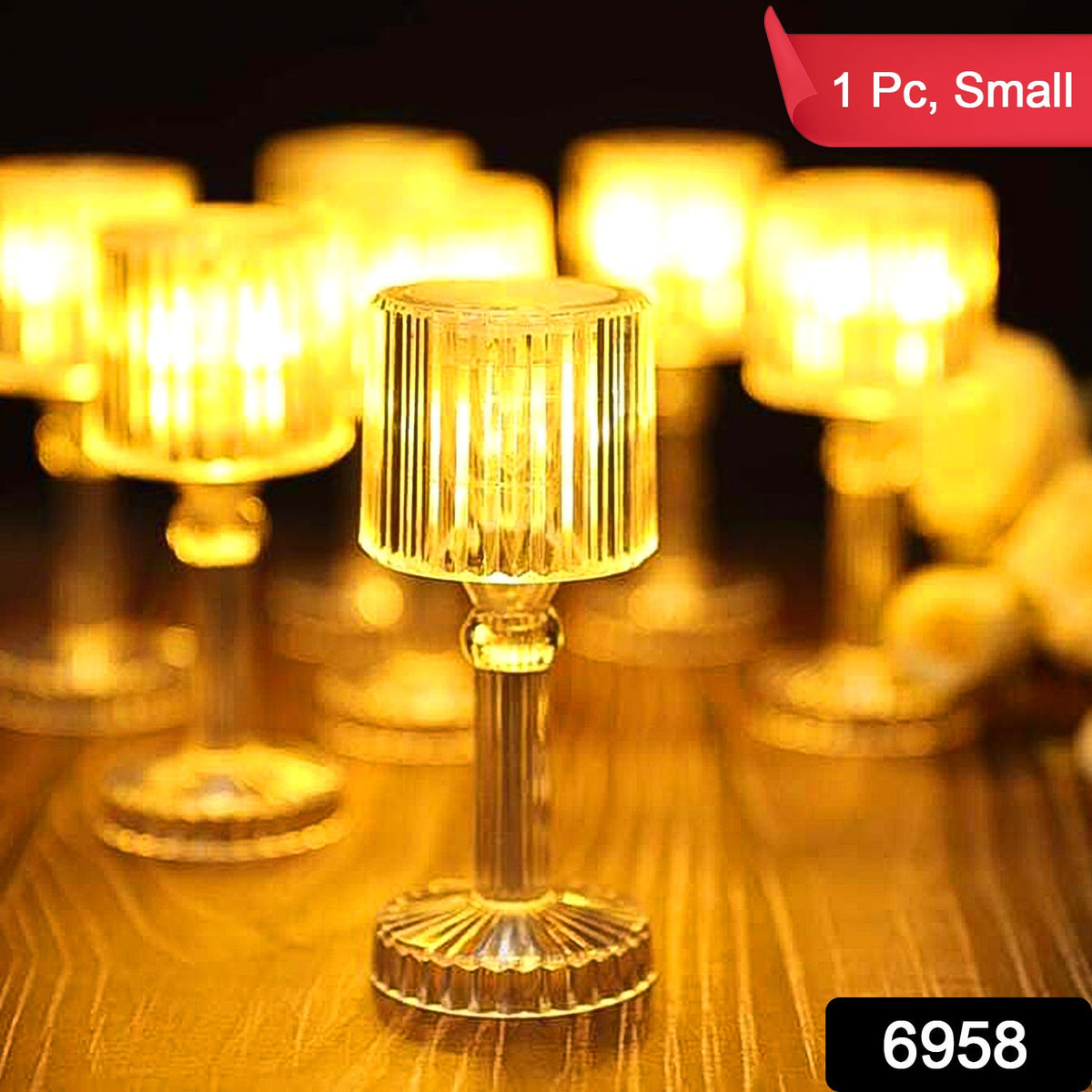 Mini Acrylic LED Desk Lamp – Crystal Design & Portable – side view