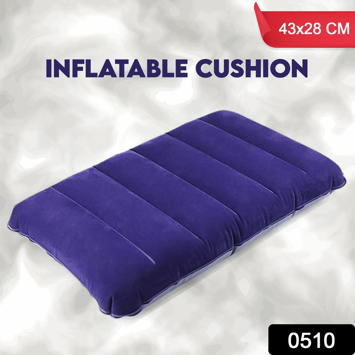 Inflatable Travel Pillow – Velvet Air Comfort (Blue) – side view