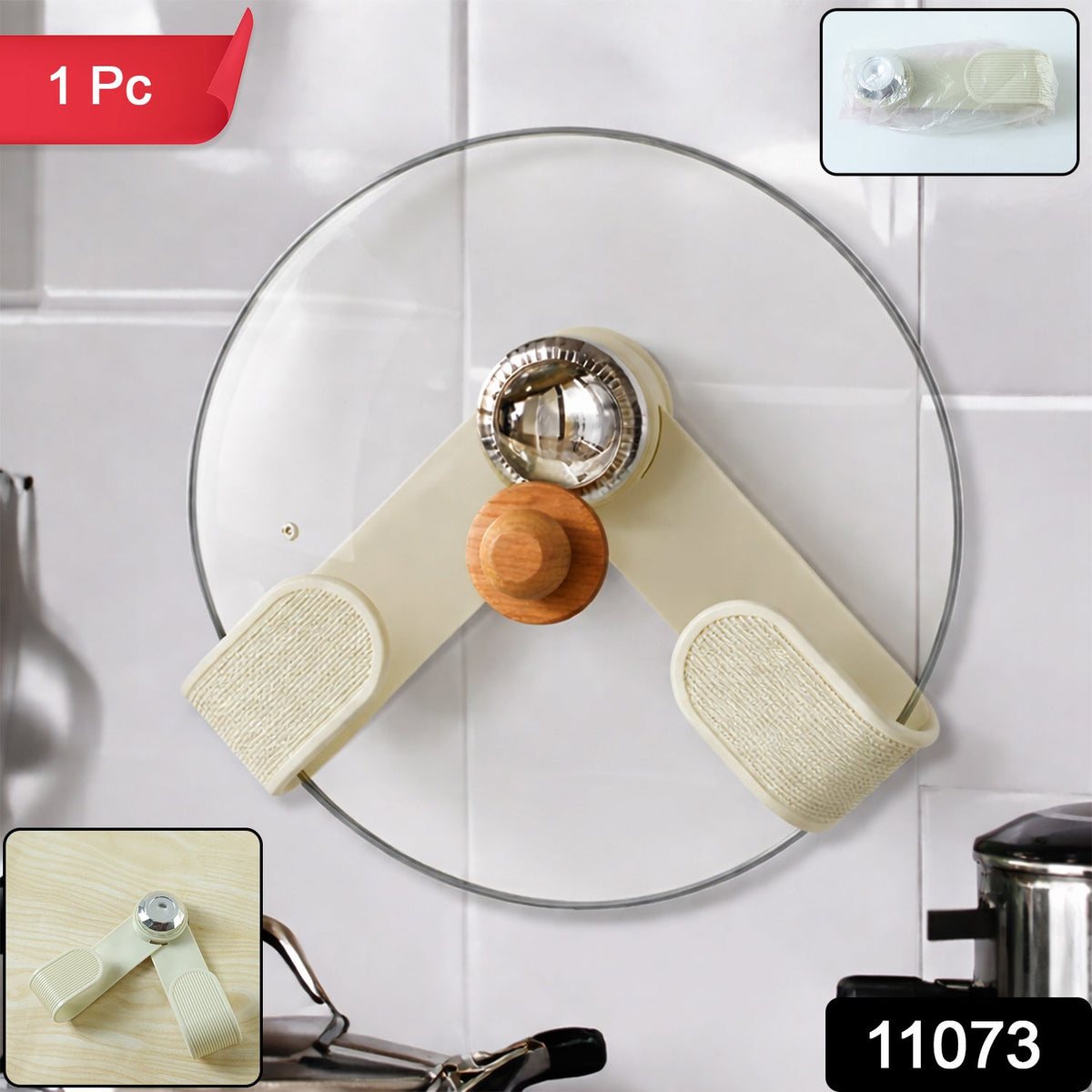 Adjustable Kitchen Pot Lid Holder – Space-Saving – side view