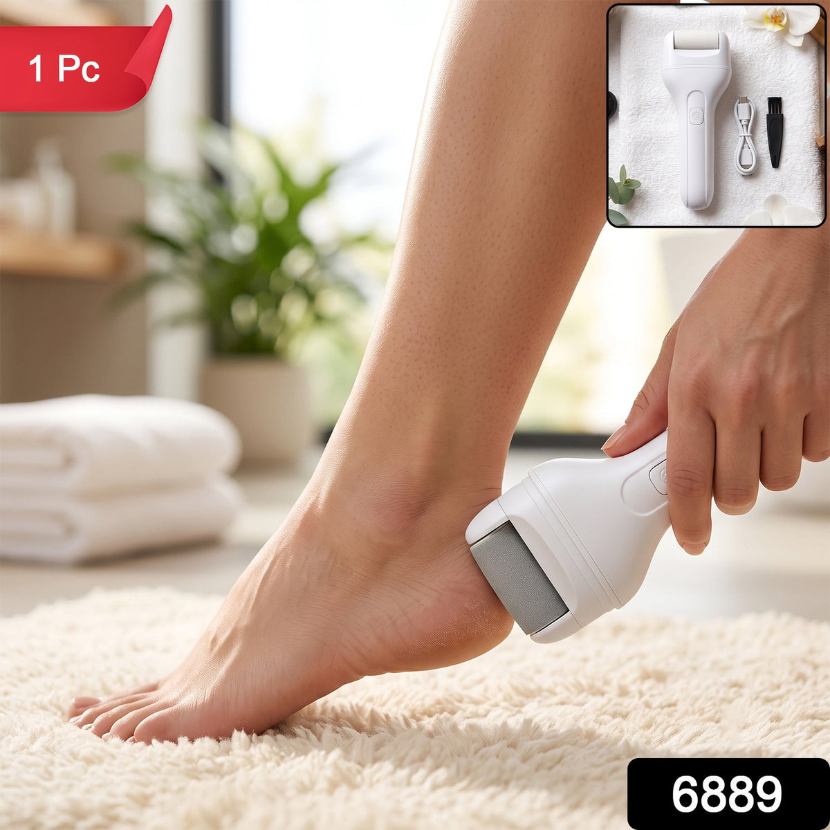 Electric Foot File – Rechargeable Callus Remover – side view