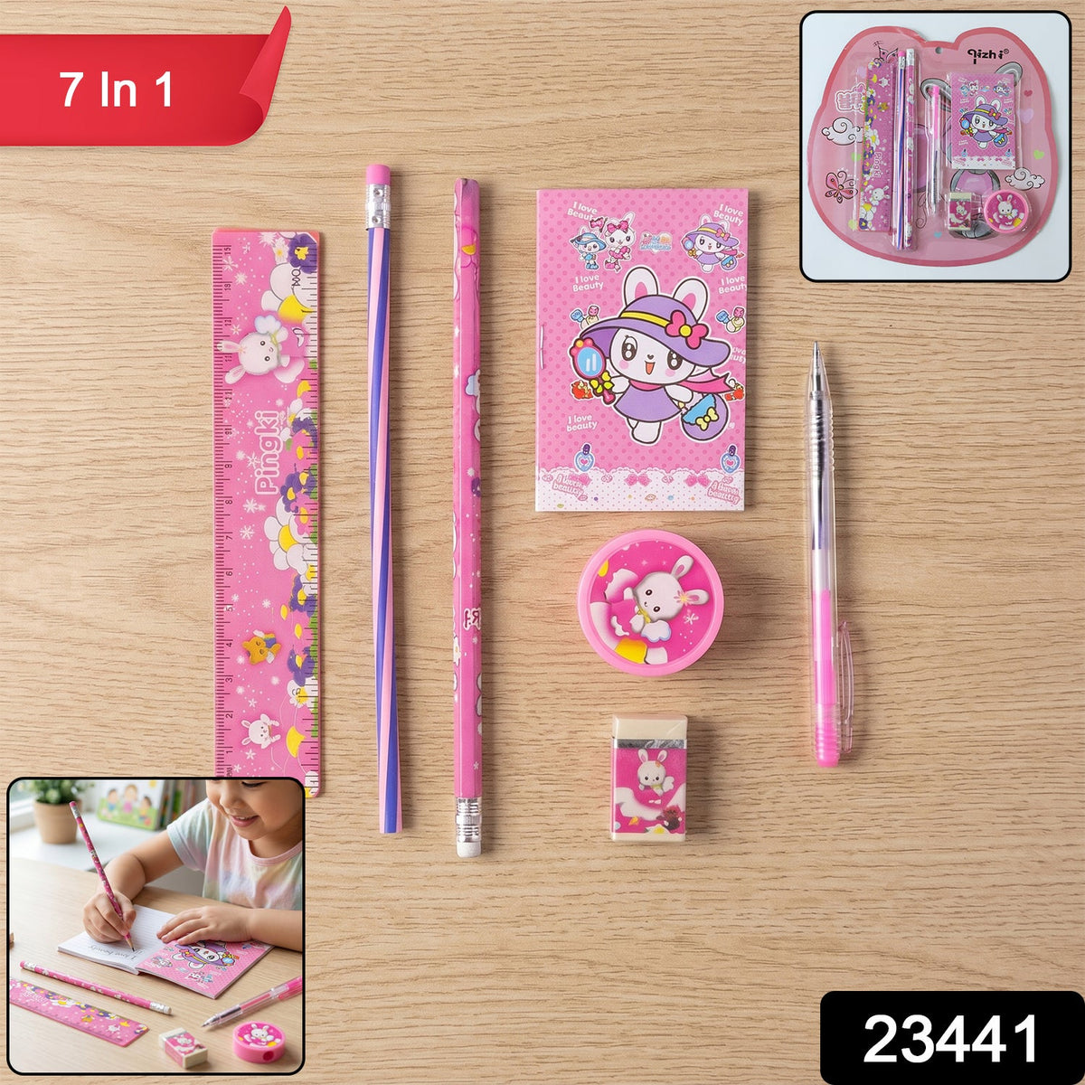 Kids Stationery set – Complete 7-in-1 Creative School – side view