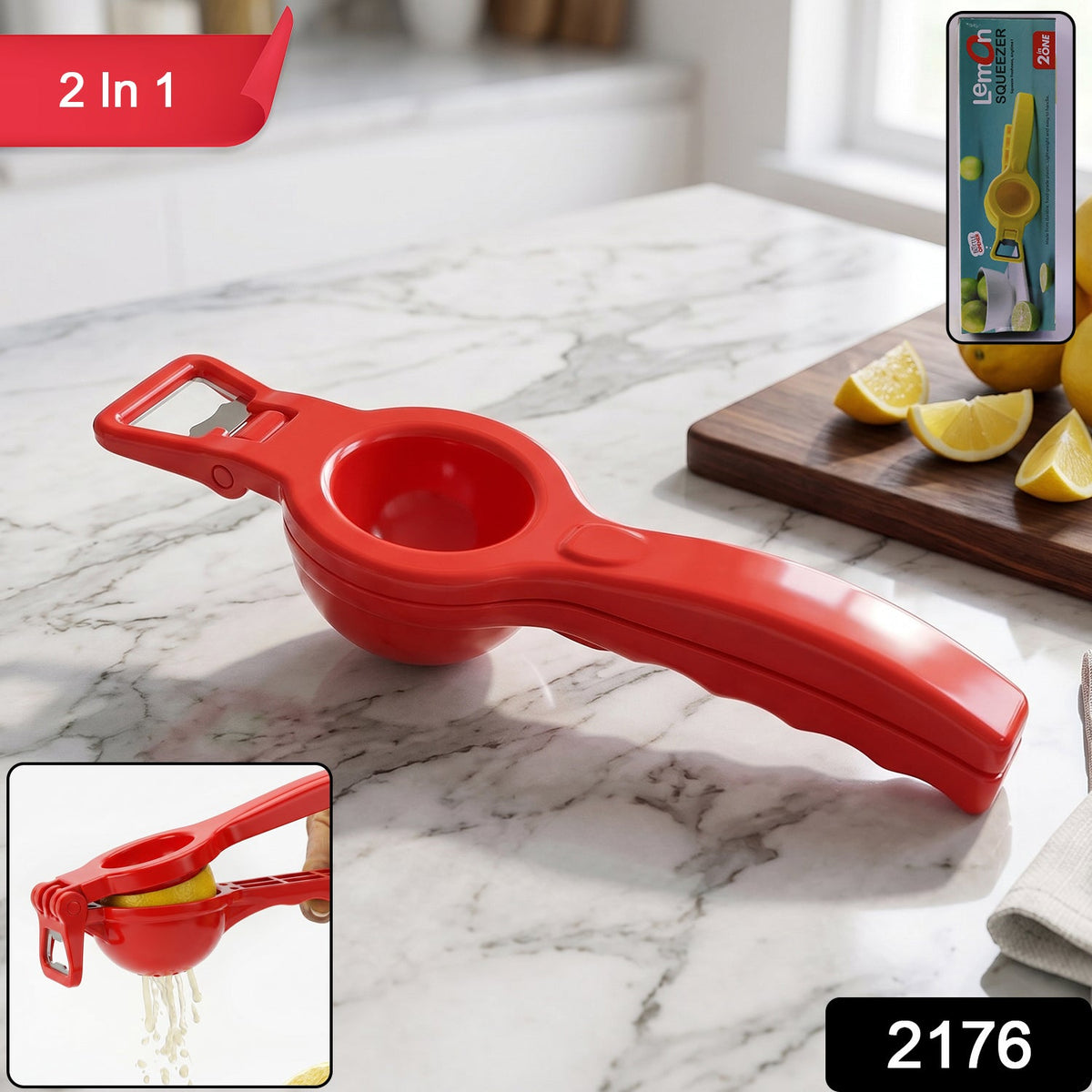 Lemon Squeezer & Bottle Opener – Unbreakable Kitchen Tool – side view