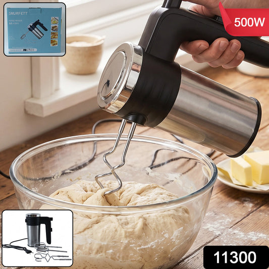 Electric Hand Mixer 500W with Beaters Dough Hooks