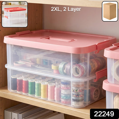 Extra large clear storage box with lid for home organizing