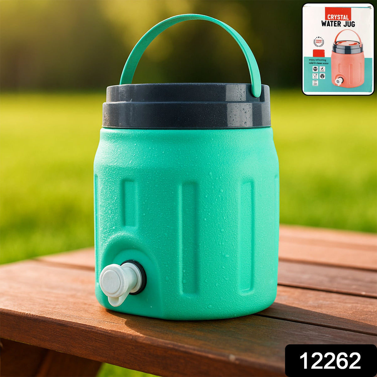 Insulated Water Jug 4L – Keeps Water Refreshingly Cool – side view