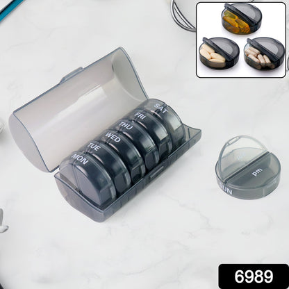 Weekly Pill Organizer – 7 Day AM/PM Medicine Box – side view