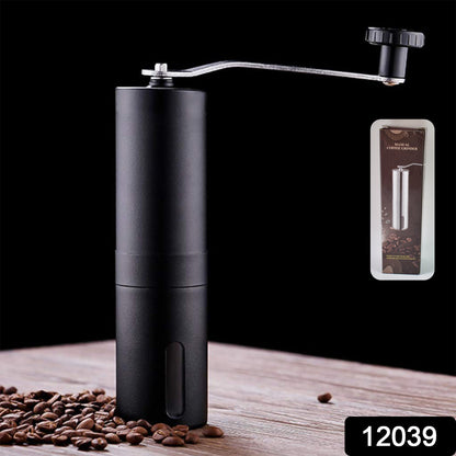 Manual Coffee Grinder – Portable Stainless Steel – side view