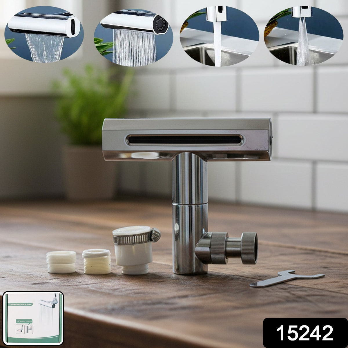 High Pressure Shower Head – Adjustable & Water Saving – side view