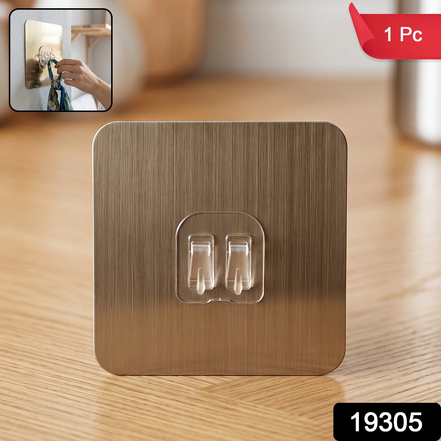 Pack of multiple adhesive wall hooks for efficient home organization solutions.