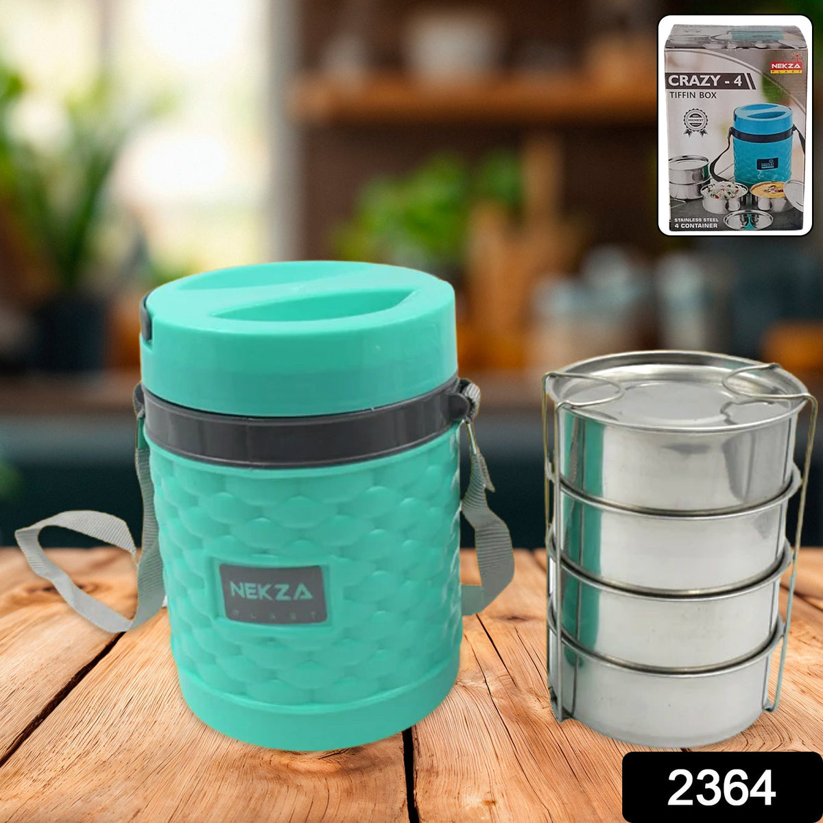Insulated Tiffin – Stackable Stainless Steel Lunch Box – side view