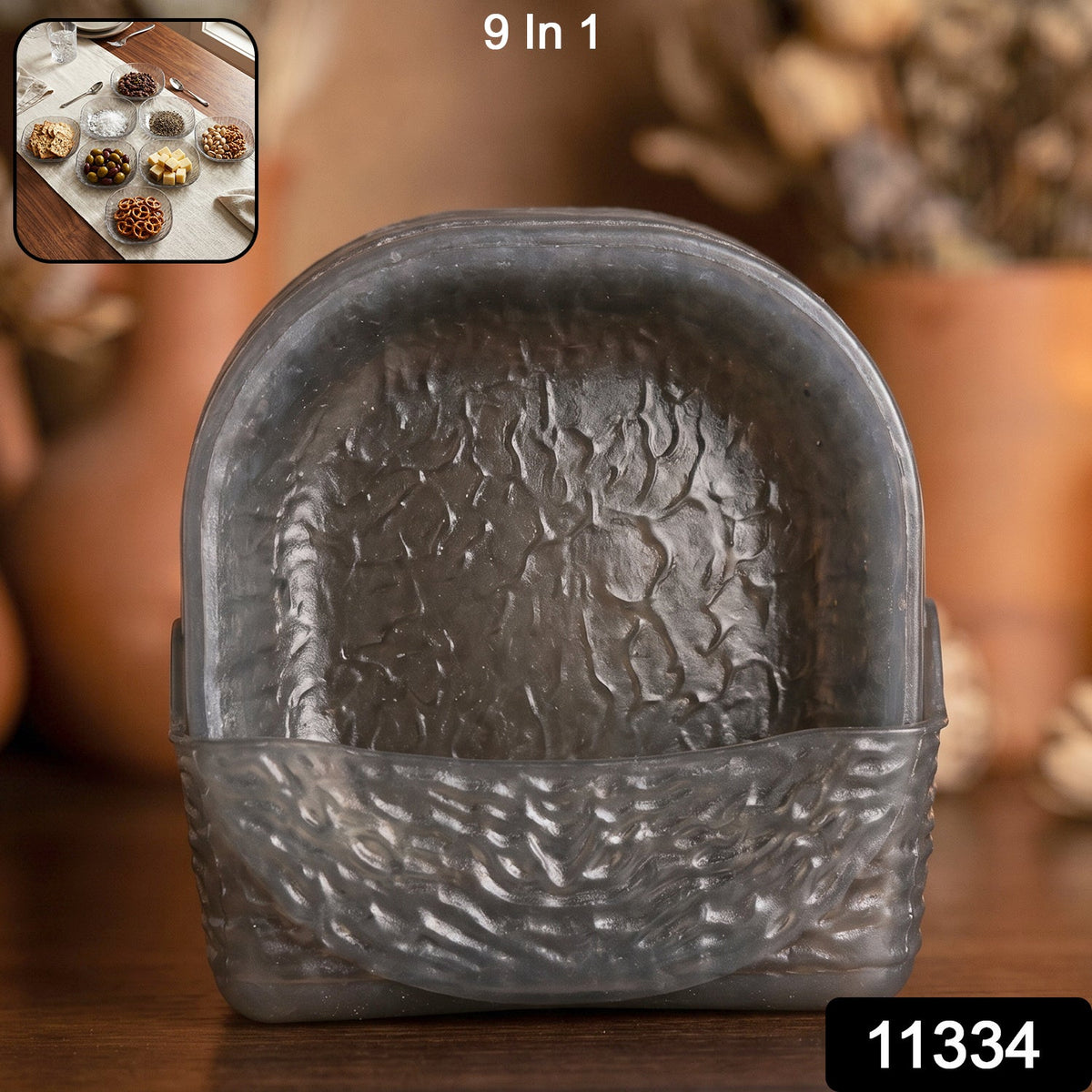 9 in 1 Snack Serving Plates – Multipurpose Organizer – side view