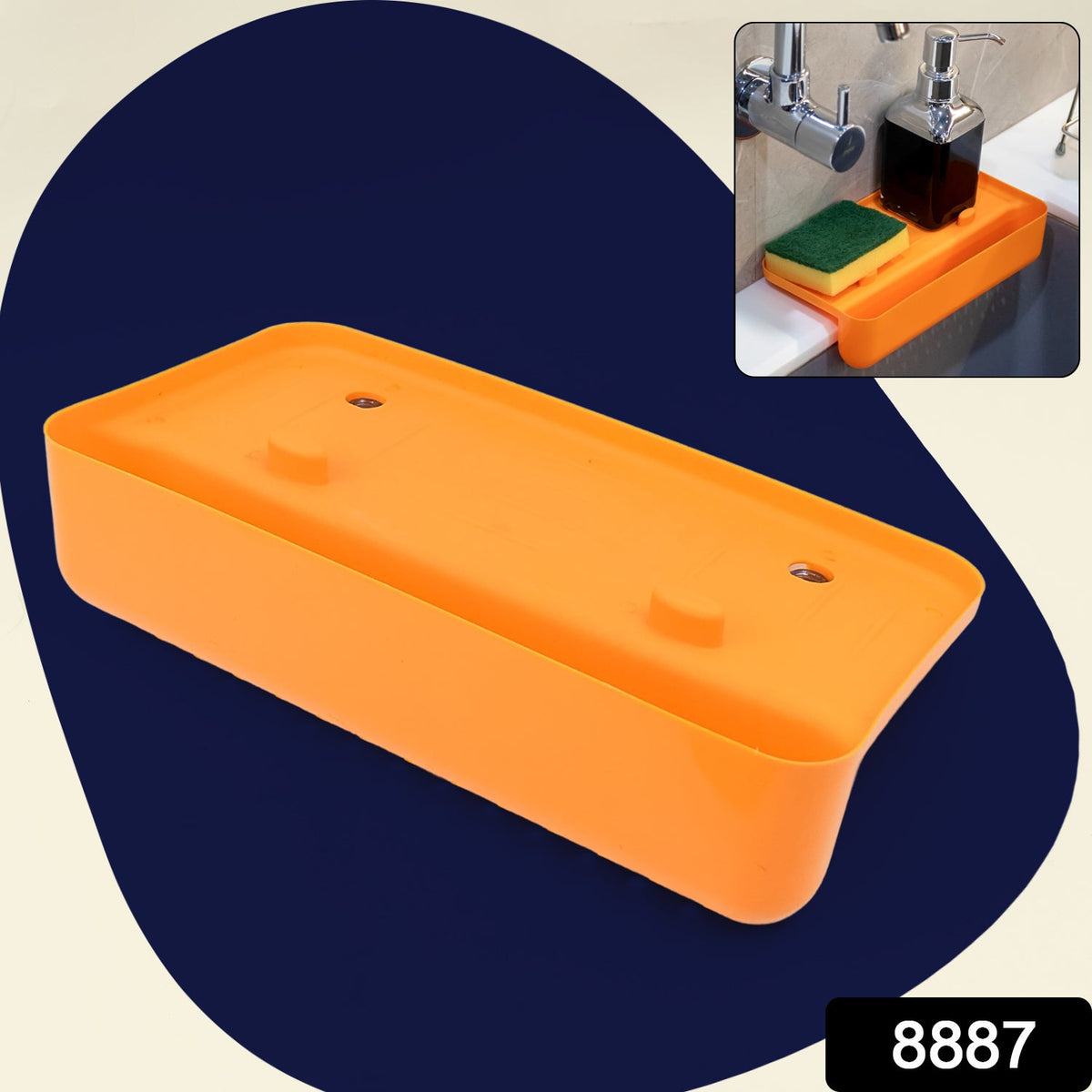 Sink Drainer Shelf – Multifunctional Plastic Storage – side view