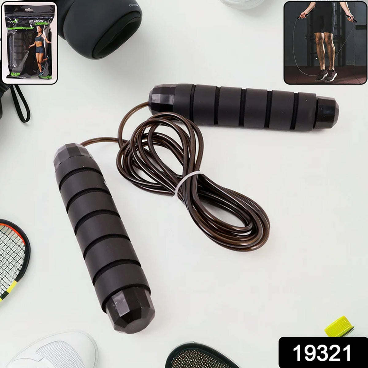 High-Speed Skipping Rope – Comfortable Foam Handles, 3 Meter – close-up