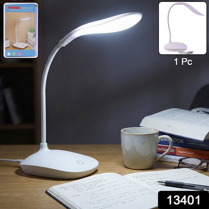 Eye care LED study lamp with adjustable gooseneck and touch control