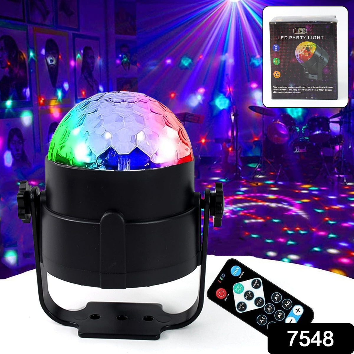 Disco Ball Light – USB DJ Stage Lamp for Parties – side view