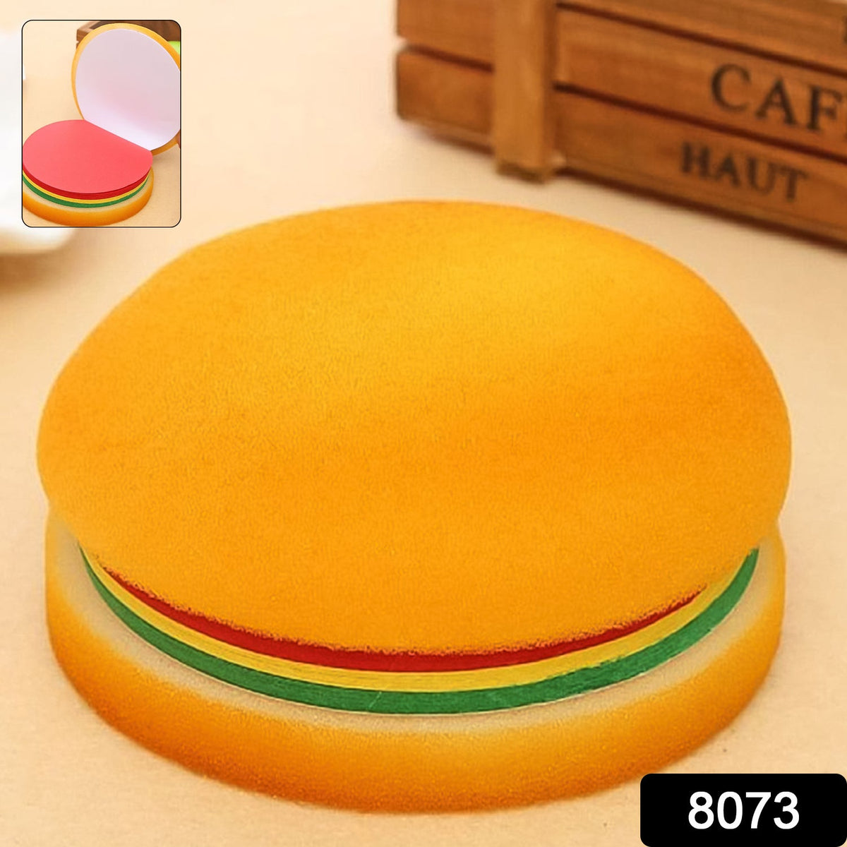 Burger Shaped Sticky Notes – Multicolor Unique Memo Pads – side view
