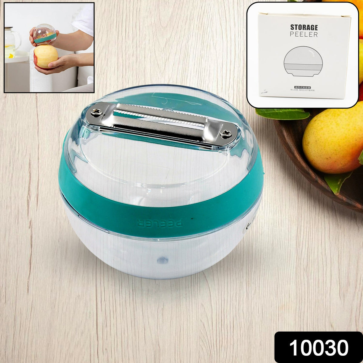 Multifunctional Round Peeler – Peel-Catching & Ergonomic – side view