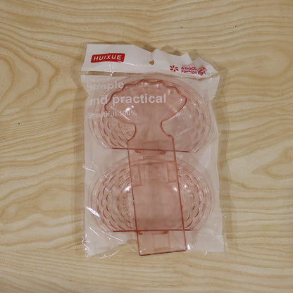 Adhesive plastic soap stand with two compartments for bath and sink