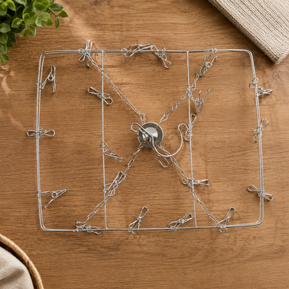 Rustproof steel clip hanger for drying multiple items at once