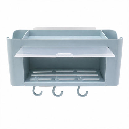 Versatile wall mounted storage organizer shelf on a clean white background