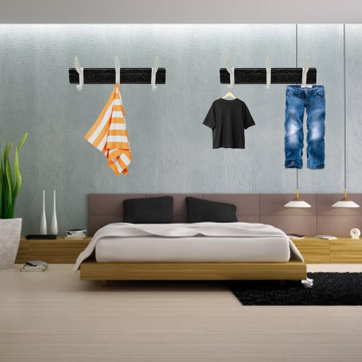 Wall Mounted Coat Rack – 6 Hooks for Entryway & Bedroom – view 8